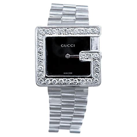 gucci watch black diamond bezel